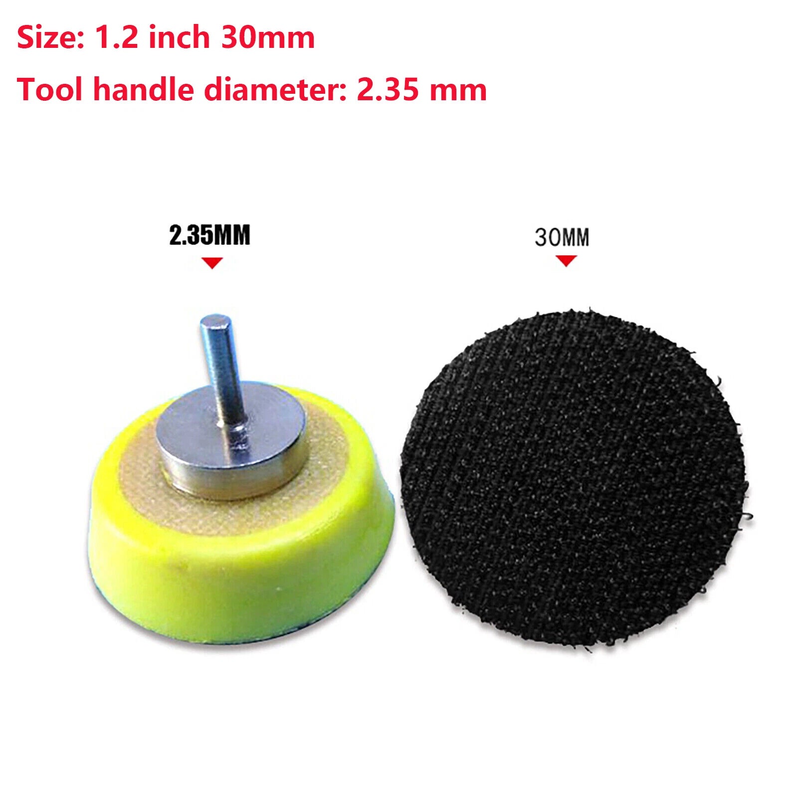 Hook & Loop Backing Pads for Dremel Rotary Tools — 25mm 30mm 50mm 75mm with M6 M8 Thread & 2.35/3/6mm Shank