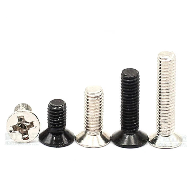 M1–M4 Phillips Countersunk Head Machine Screws – Carbon Steel, Nickel or Black Zinc, Fully Threaded