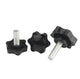 M4–M12 Black Plastic Six‑Petal Flower Thumb Screws – Hand Grip Knob Bolts (25–58mm Head)