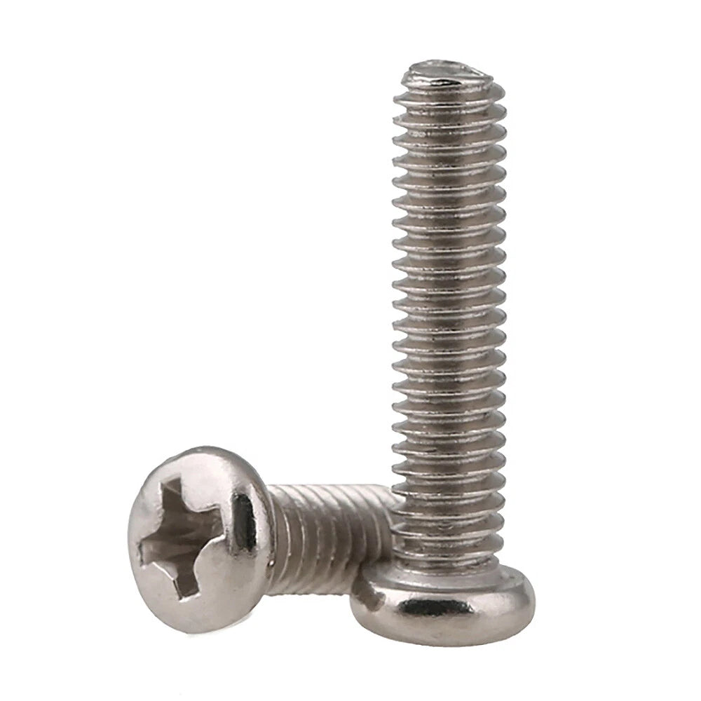 M1.2–M4 Phillips Pan Head Machine Screws DIN 7985 A2 Stainless Steel | 10/20/50/100 Pack