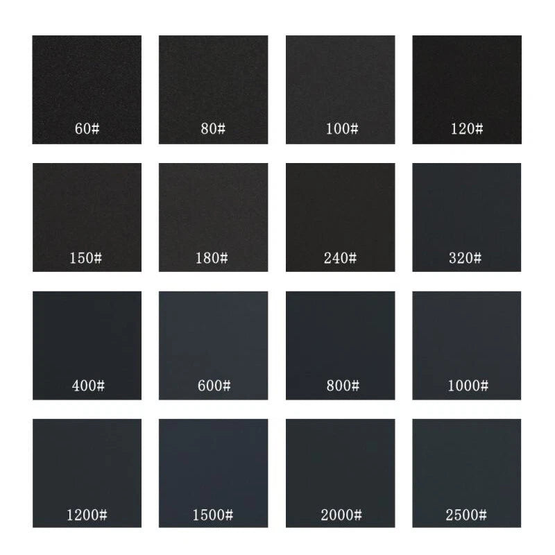 230x280mm Waterproof Sandpaper Sheets P60–P2500 | Silicon Carbide Wet Dry Sanding for Metal Wood Auto
