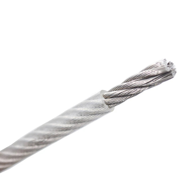 Stainless Steel Wire Rope Clear PVC Plastic Coated Metal Cable Rigging 0.38~12mm