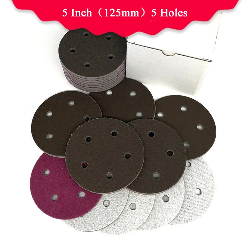 5" 125mm Sponge Red Sandpaper Wet & Dry Polishing Sanding Paper 300P-3000P