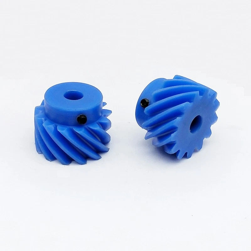 Plastic Helical Gear 2M Mod 2 45° 10T - 30T Teeth Nylon Motor Pinion Bore 6-20mm