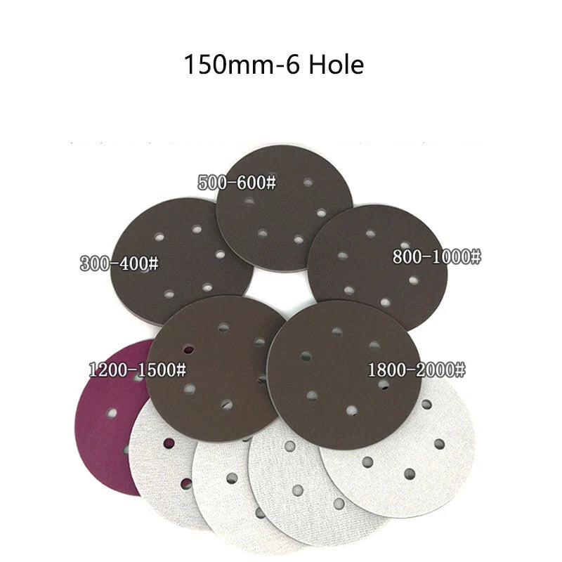 125/150mm Sponge Discs Sanding Orbital Sandpaper Hook Loop 300-2000 Grit For Car