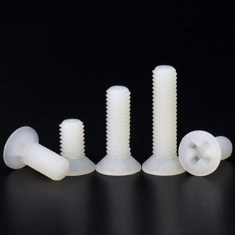 M3 Nylon Phillips Countersunk Screws – White Plastic Machine Bolts - HomeDIYer