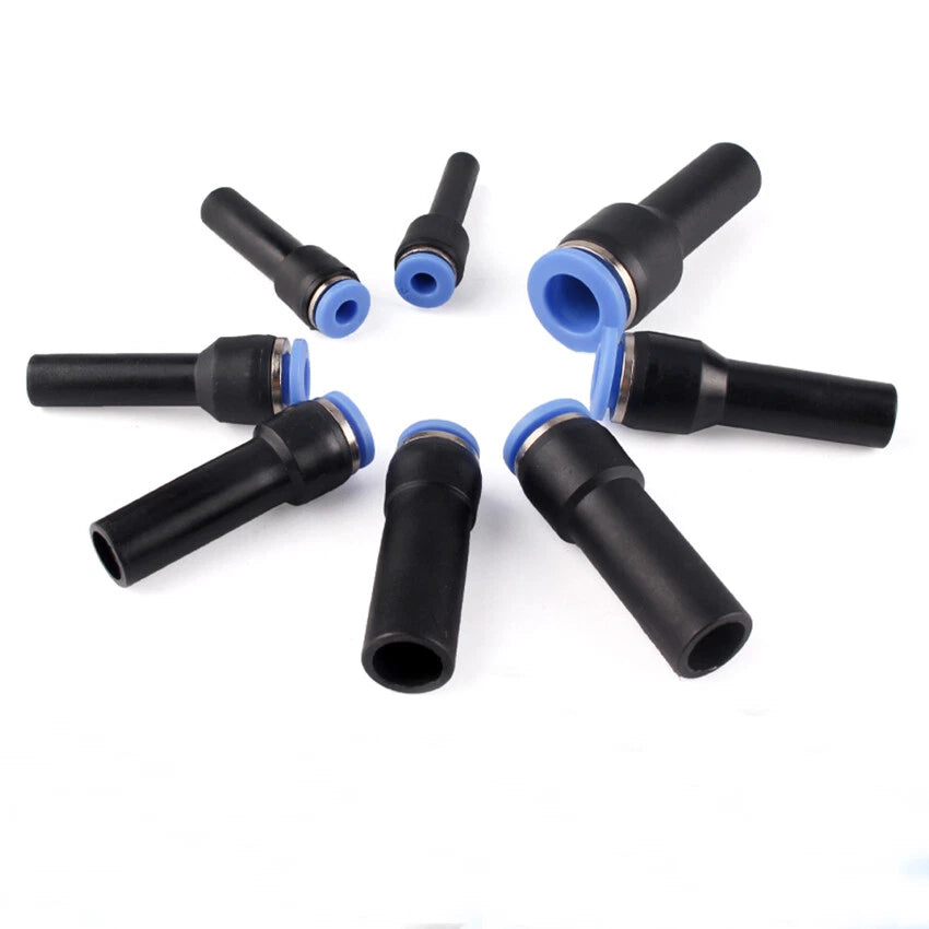 Reducing Push-In Straight Pneumatic Hose Fittings | 6–12mm Quick Connect Adapters