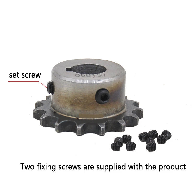 3/8" Pitch 06B Steel Pilot Bore Sprocket Simplex Roller Chain 15-17 Teeth 06B-1