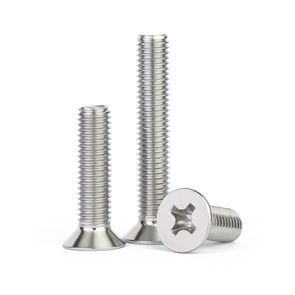 M2–M8 A4 Stainless Steel Phillips Countersunk Screws – Marine Grade, DIN 965, Fully Threaded (3–100mm)