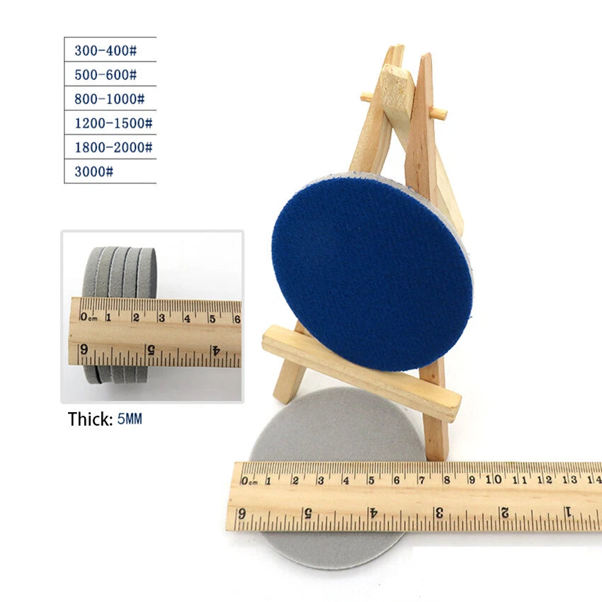 75mm 100mm Hook & Loop Sanding Pads Discs Wet Dry Foam Sponge Sandpaper All Grit