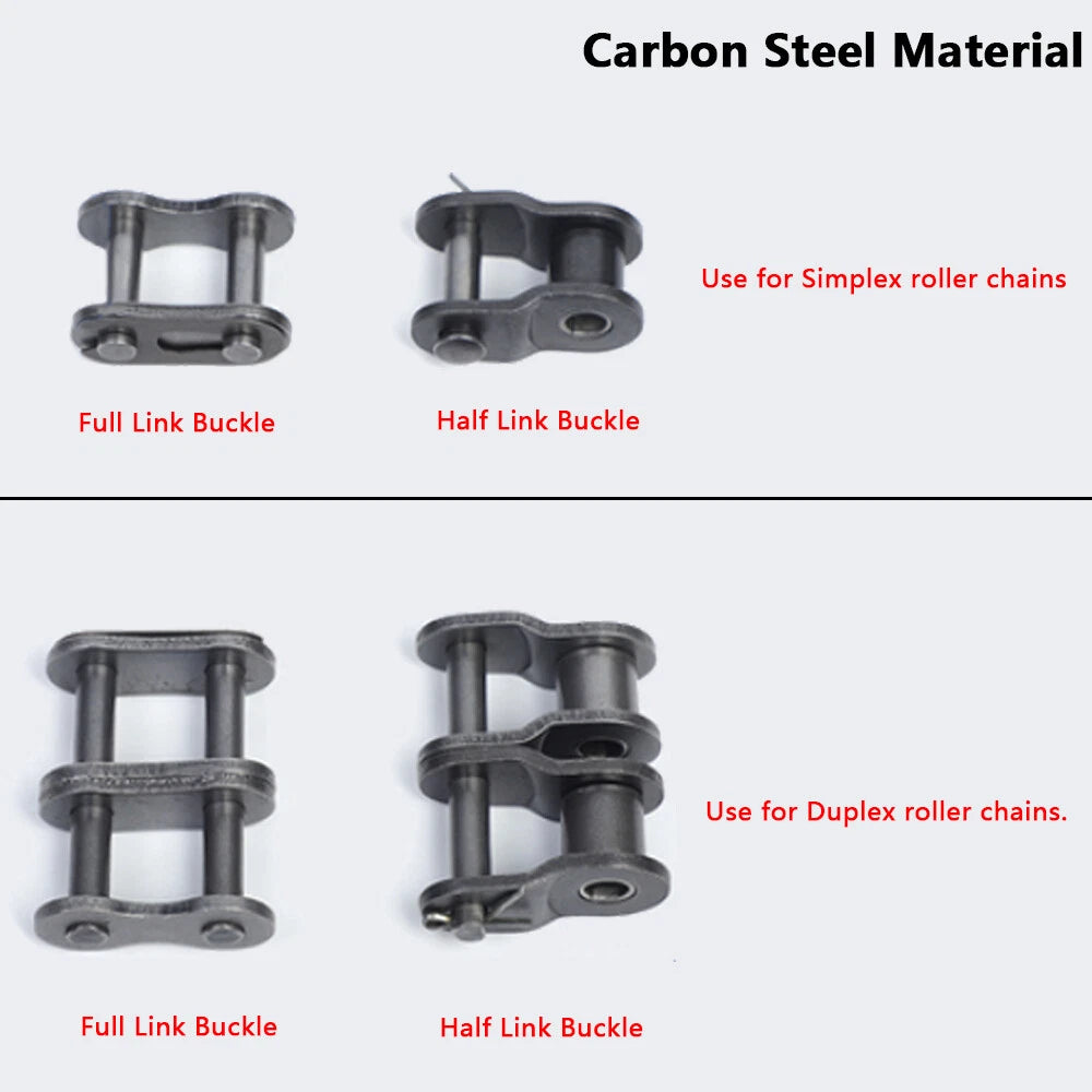 #25 - #200 Simplex/Duplex Roller Chains Full/Half Connecting Links Pitch 1/4"-2"