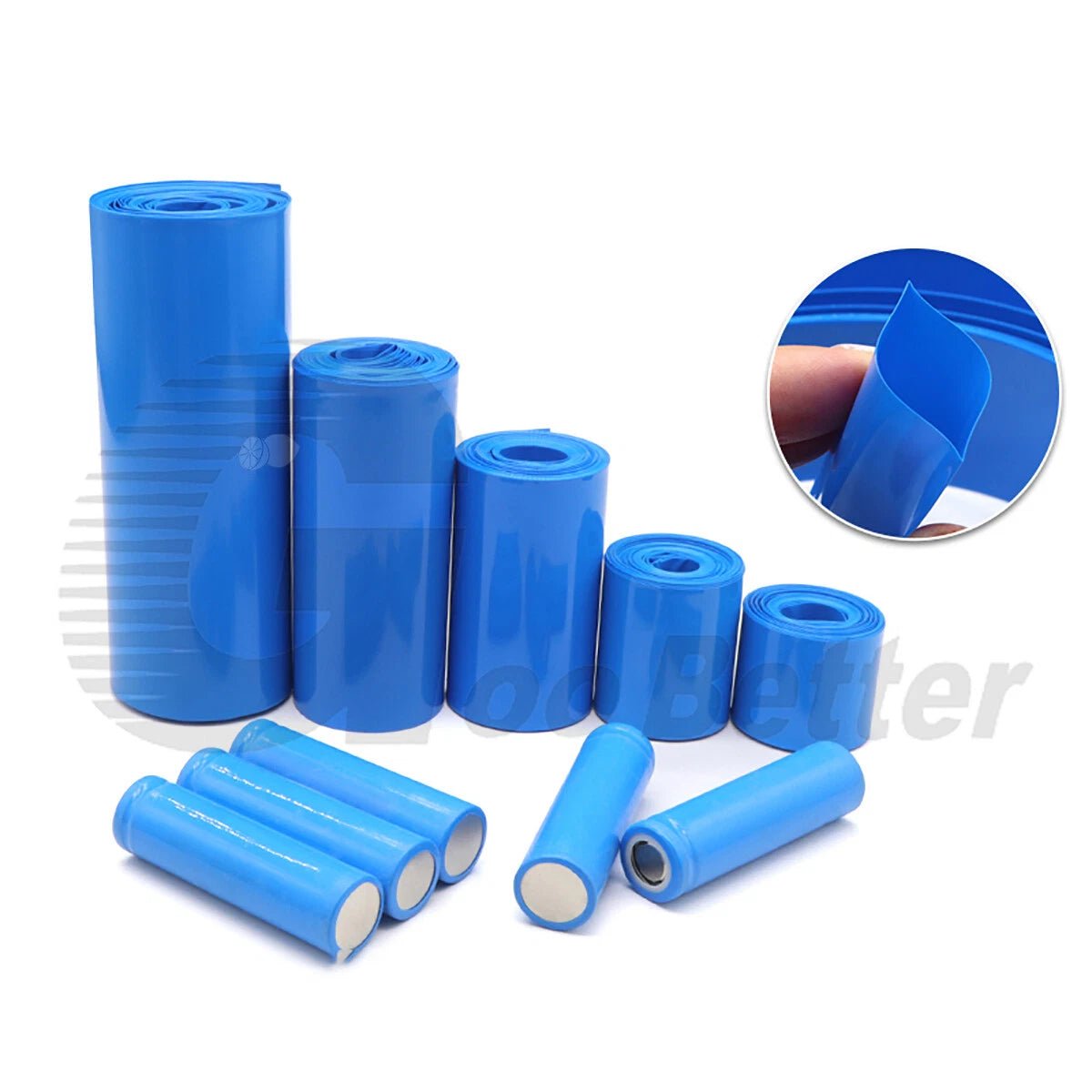 Blue PVC Heat Shrink Tubing for RC Battery Packs — 7mm to 95mm, LiPO / NiMH / NiCd - HomeDIYer