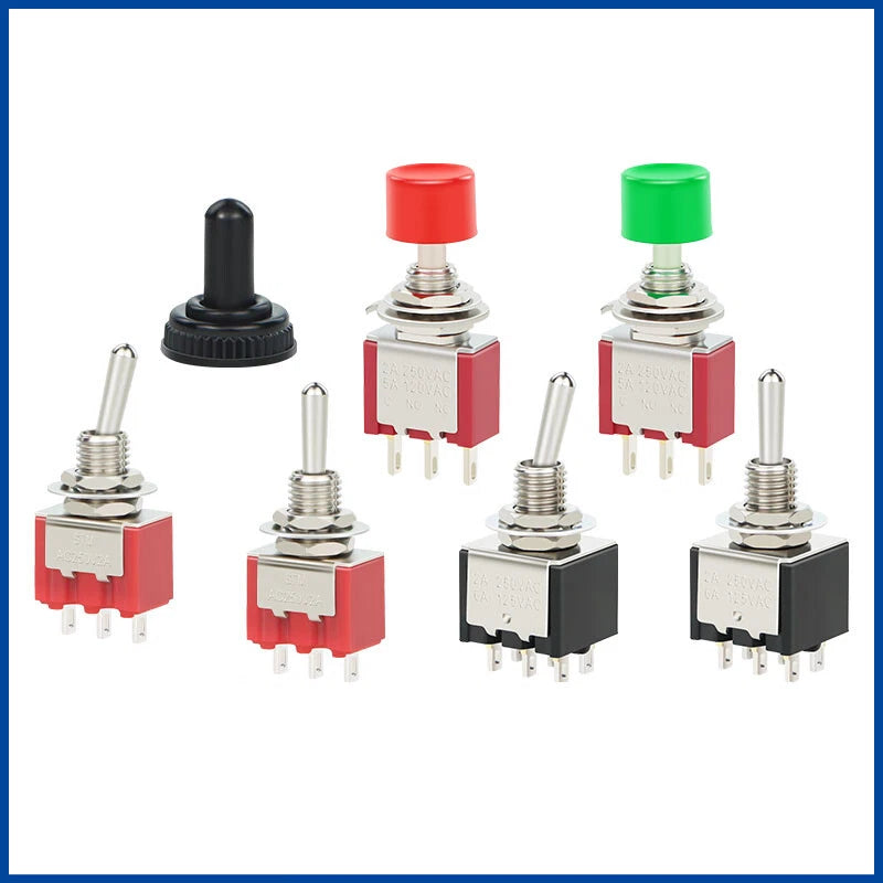 MTS 6mm Mini Toggle Switch – 3 & 6 Pin, 2 & 3 Position, On-Off / On-Off-On