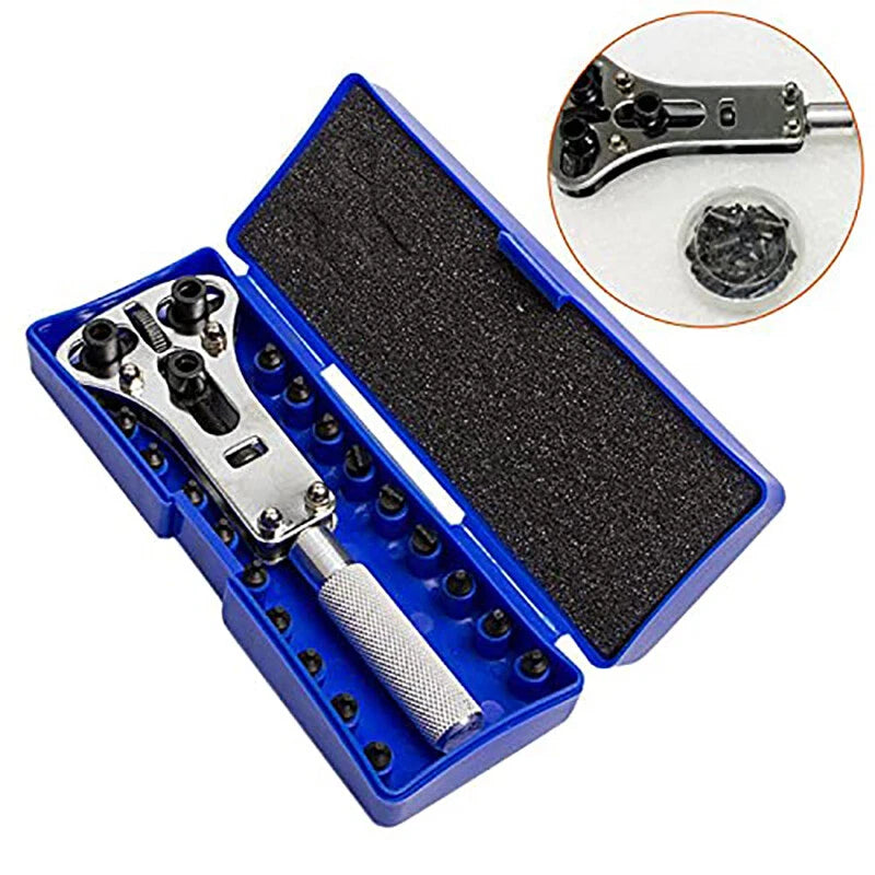 Watch Back Case Opener Screw Wrench Cover Remover Battery Change Repair Tool Kit