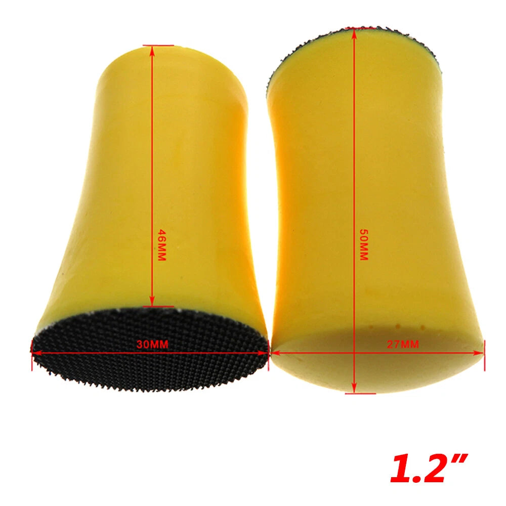 1" 1.2" 2" 3" 4" 5" Round Hand Sanding Blocks — PU Foam Hook & Loop Backing Pads for Sandpaper and Polishing