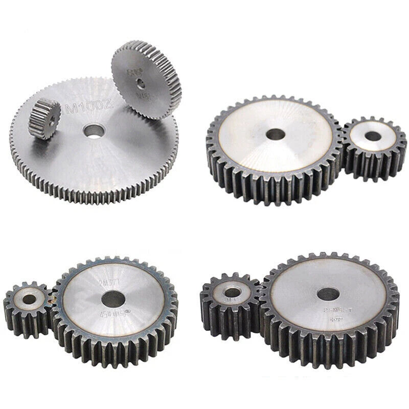 Steel Spur Gear 1,1.5,2 Mod 12T-150T Teeth Metal Pinion Gear 14-258mm Outer Dia