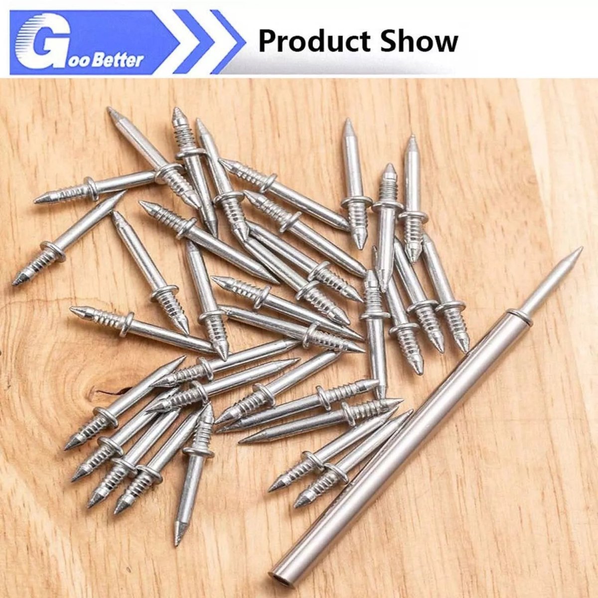100 Pcs Double - Head Skirting Thread Seamless Nail Metal Skirting Line Marks Nail - HomeDIYer