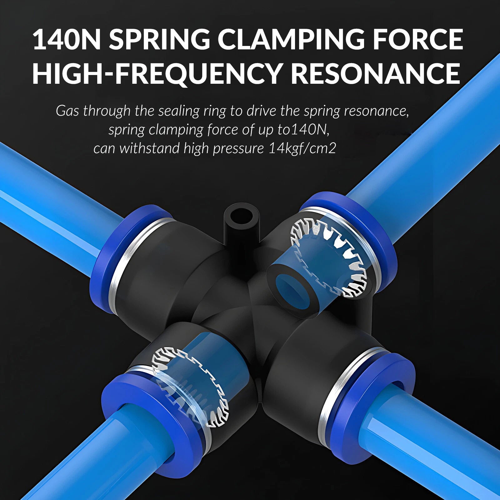 Nylon Pneumatic 4-Way Junction Push-Fit Connector | PZA Air Line Fitting
