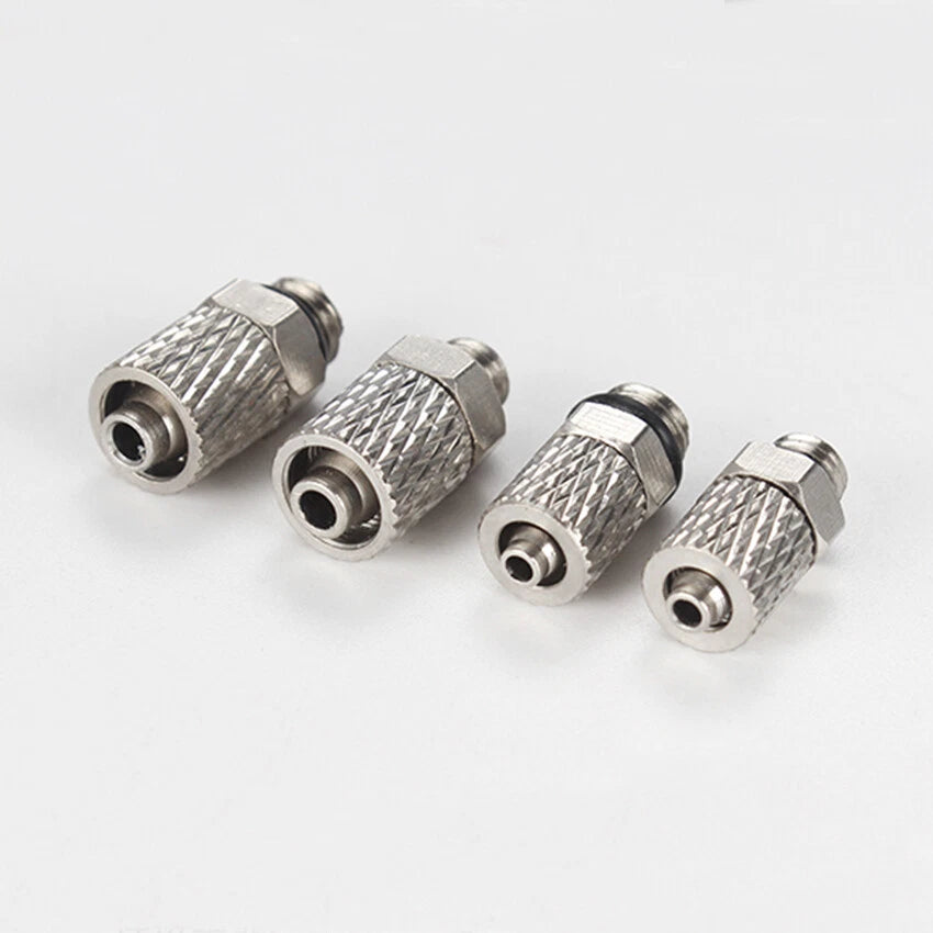 Pneumatic Straight Hose Fitting — Male Thread Push-In Connector (3mm–6mm OD)