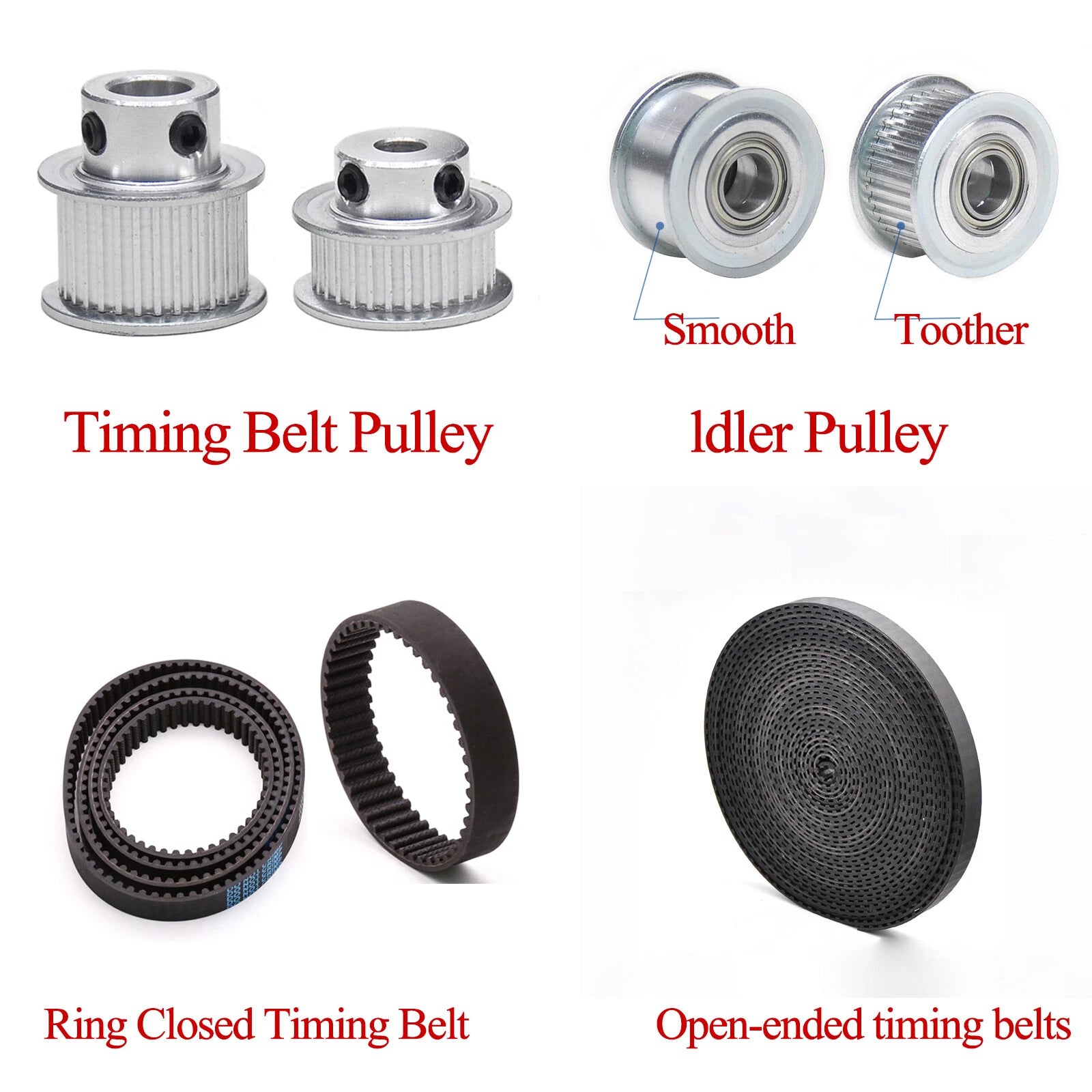 25T Timing Belt Smooth Tooth Drive Pulley GT2 Closed Timing-Synchronous Belt