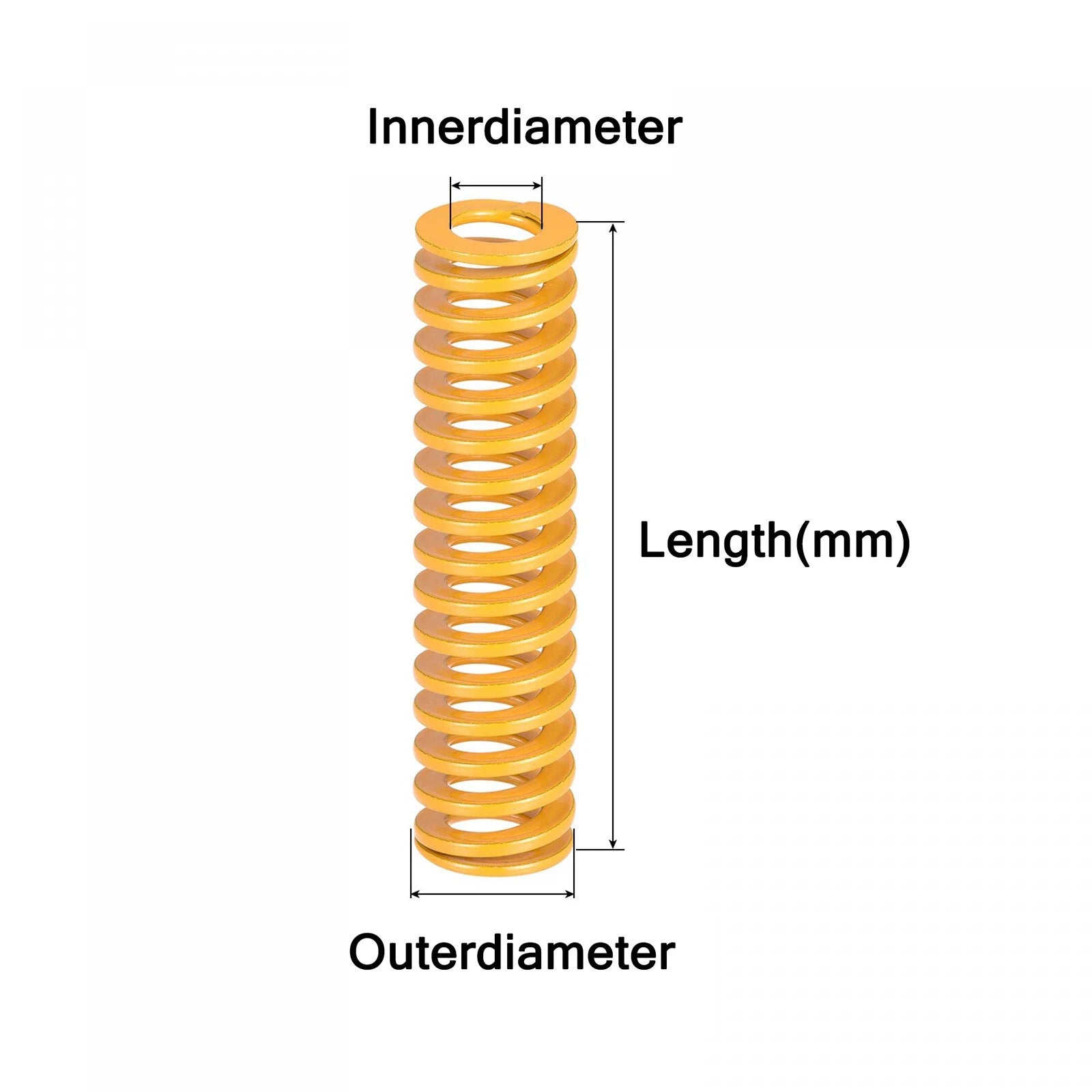 Heavy Load Duty Compression Die Spring, 6-50mm Diameter & Up To 500mm Long JIS