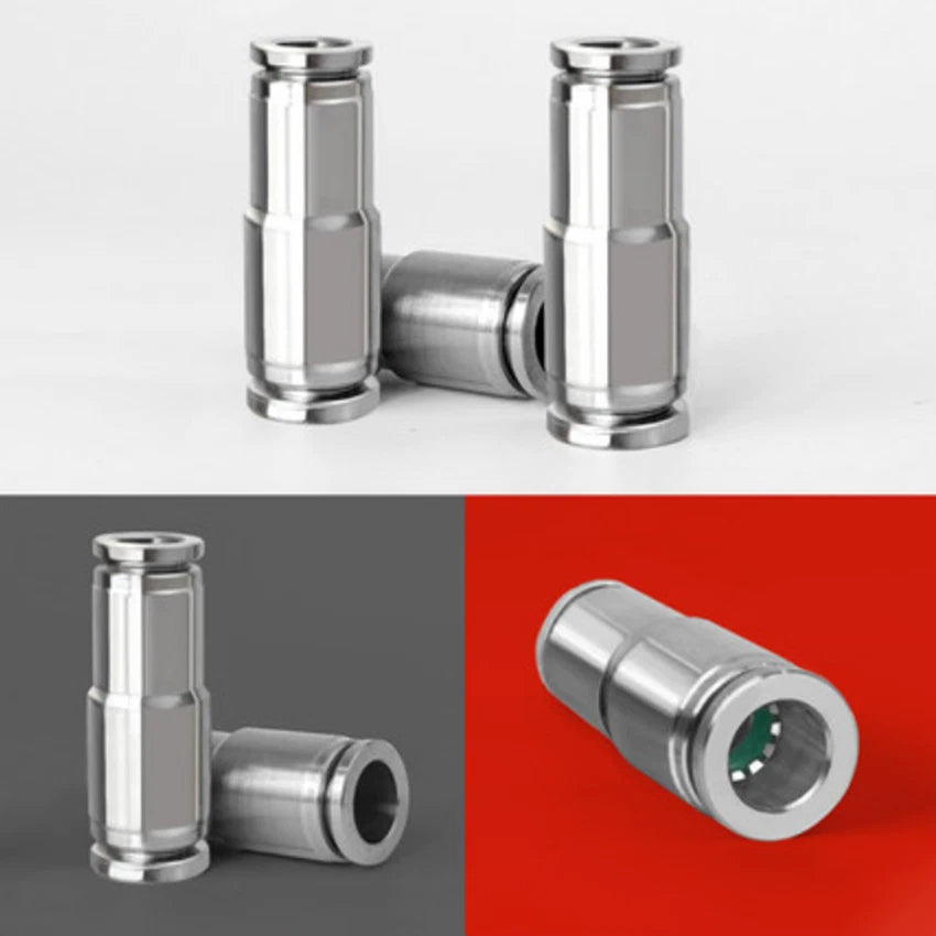 Stainless Steel Straight Reducing Push-to-Connect Fitting — Pneumatic Tube Adapter
