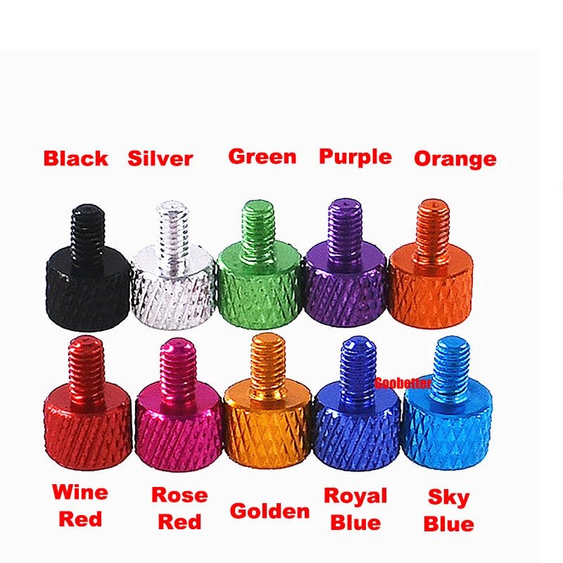 M3×5mm Flat Head Color Knurled Thumb Screws – Aluminum Hand Tighten Grip Knob Bolt (10 Colors) - HomeDIYer