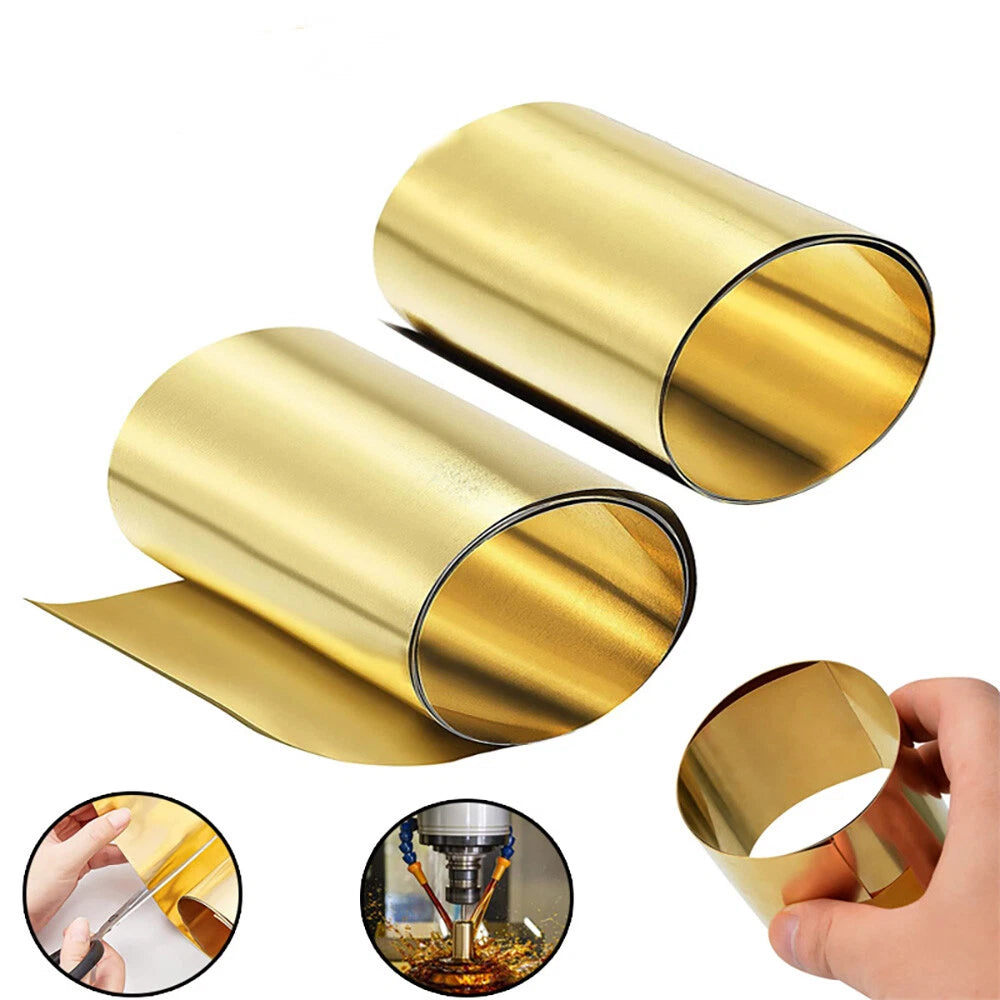 Thin Brass Sheet Strip Roll Metal Foil Shim Plate Thick 0.01mm-1mm Model Making