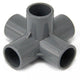 Grey PVC 5-Way Equal Connector Socket Pressure Pipe Fittings 20 25 32 40 50mm