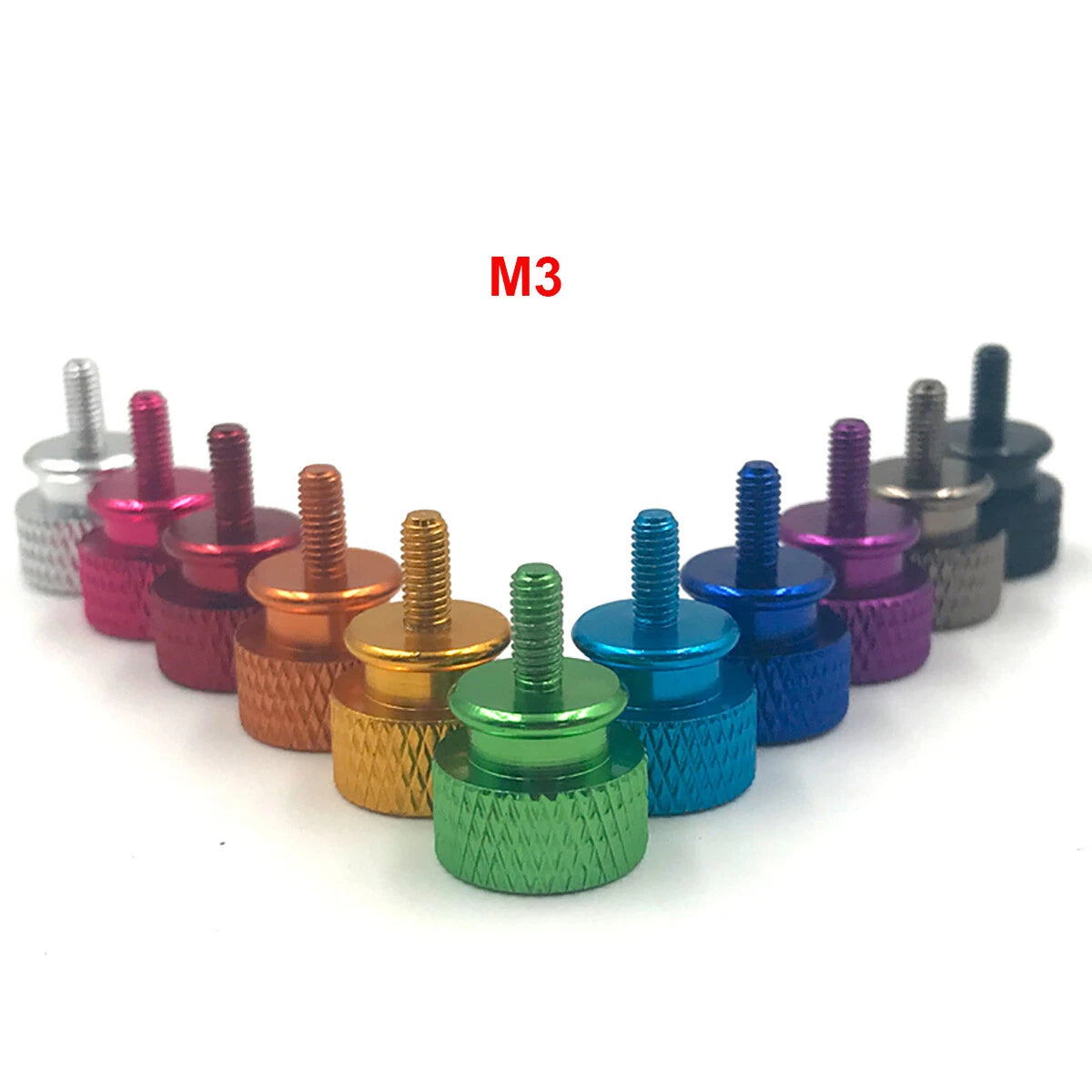 M3 Knurled Thumb Screws – Color Anodized Aluminum Alloy for PC Case Panels