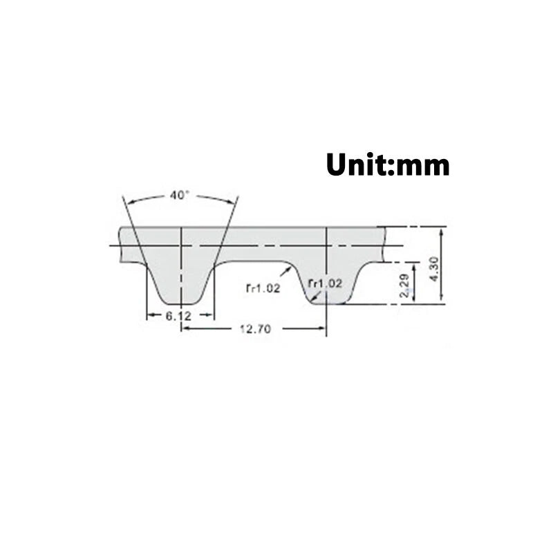 H Type Timing Belt Closed Loop — 12.7mm Pitch, 25mm & 30mm Width, 29–207 Teeth