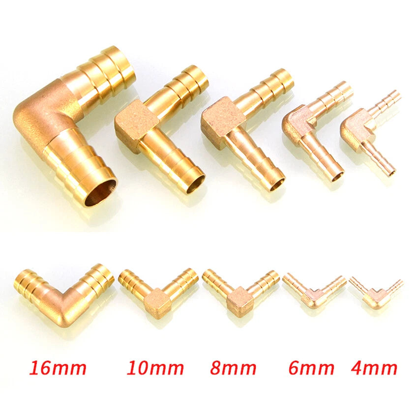 Brass Elbow Barb Hose Connector 4mm–19mm | Air Gas Fuel Pipe Fitting