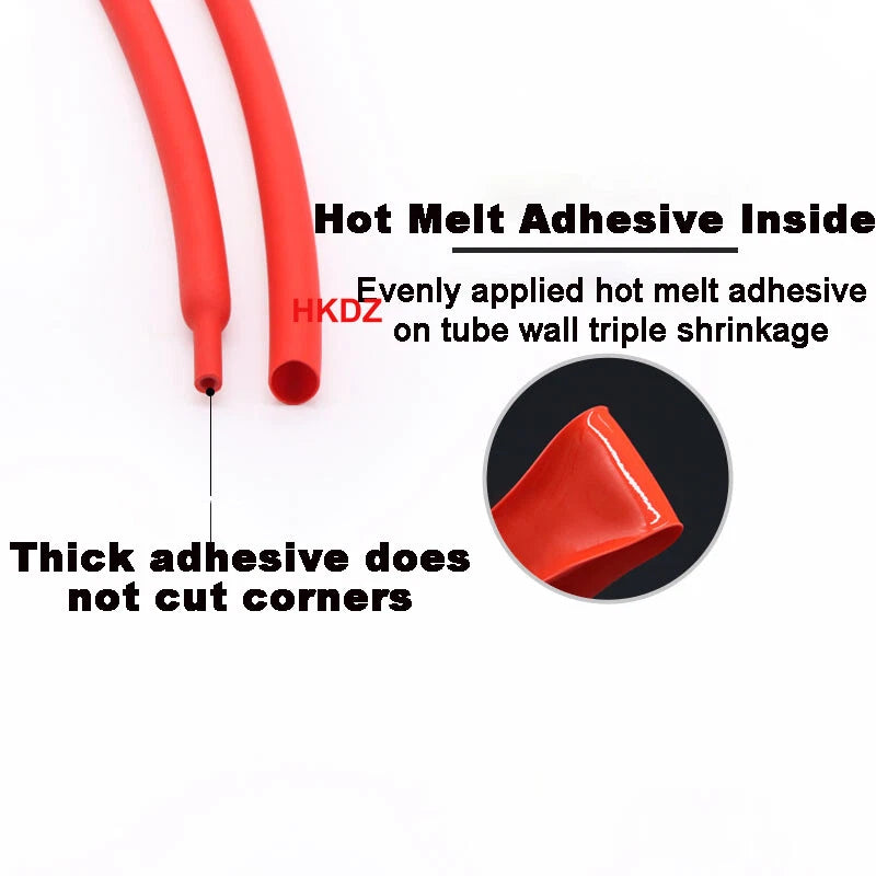 Heat Shrink Tubing Cable Adhesive 3:1 Heatshrink Sleeving Tube Car Φ1.6mm-Φ85mm