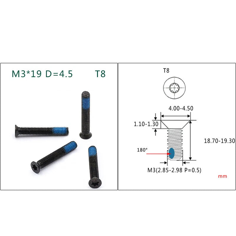 Torx Flat Head Machine Screws M1.6 M2 M2.5 M3 — T5 to T15, Multiple Finishes