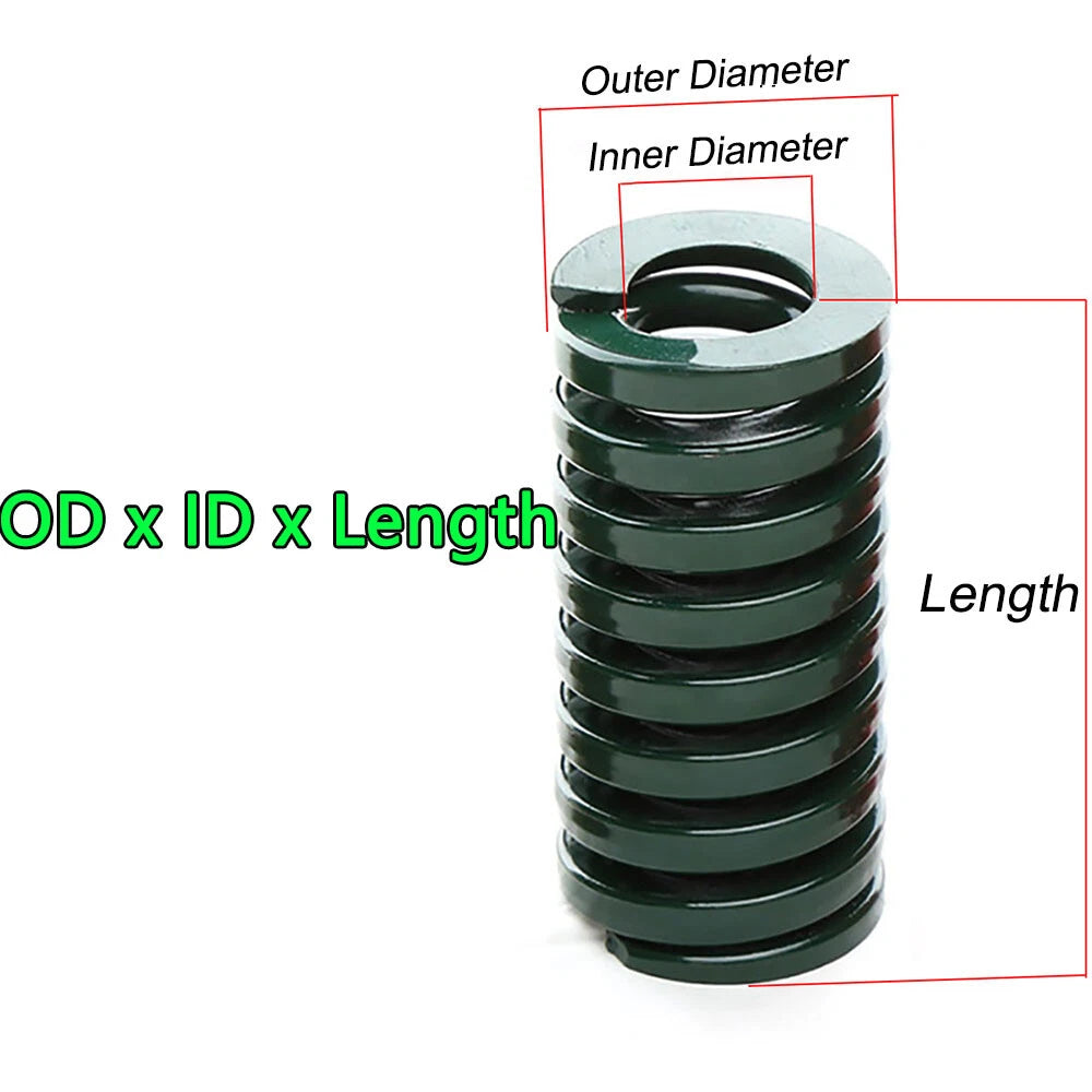 Green Heavy Load Die Mold Spring Compression Springs OD 14mm Length 20mm-100mm