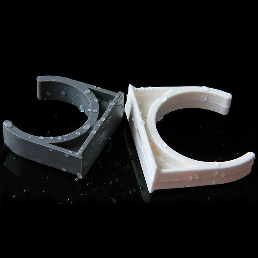 PVC U-Type Pipe Clamp Tube Holder 20 25 32 40 50mm Pipe Fittings White Grey