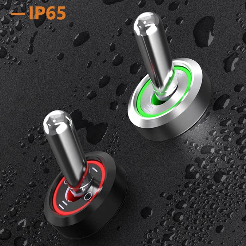 16mm LED Toggle Switch ON/OFF 2/3 Position Chrome Brass Black Oxide 20A 250VAC Waterproof