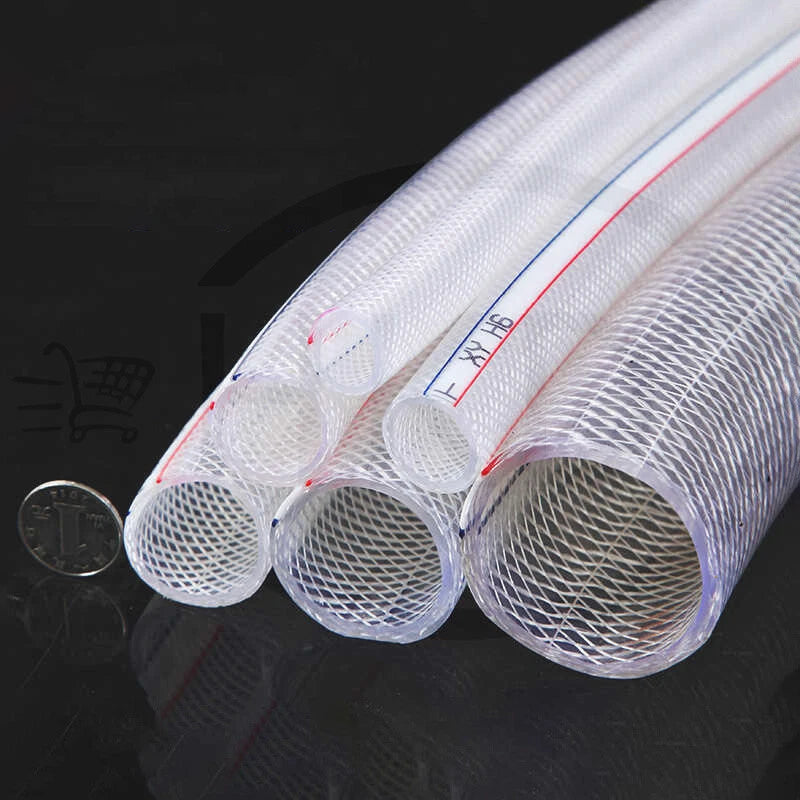 Clear Flexible PVC Braided Hose Pipe — Food Grade, Reinforced, Water Oil Air Tube