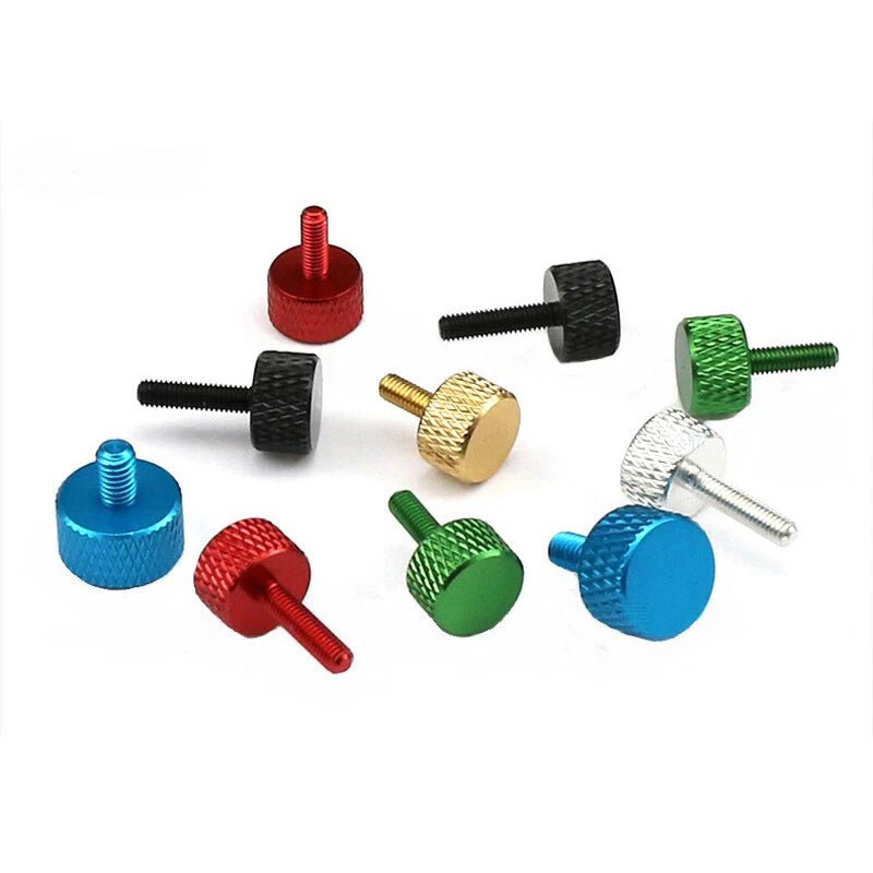 M3 Colored Aluminum Knurled Thumb Screws — 4 Lengths, 10 Colors, Hand - Turn Knob Bolts - HomeDIYer