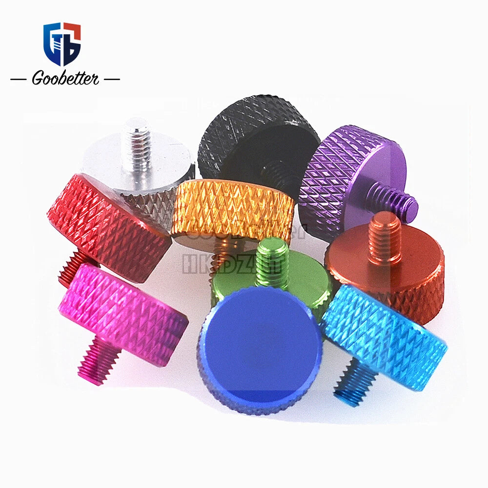 M3.5 Knurled Thumb Screws – Aluminum Alloy Hand-Tighten Grip Knob Bolts, 10 Colors
