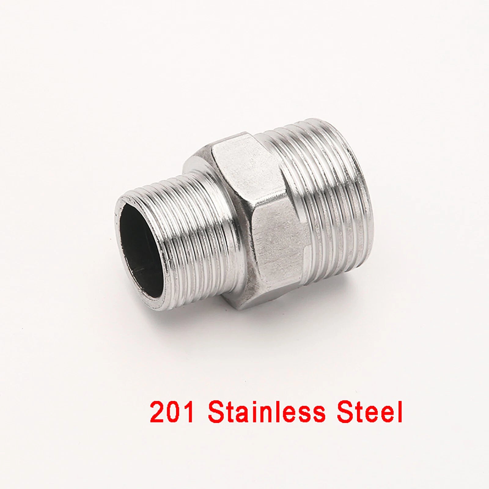 304 Stainless Steel Male to Male BSP Pipe Fitting Adaptor — Equal & Reducing Straight Connector