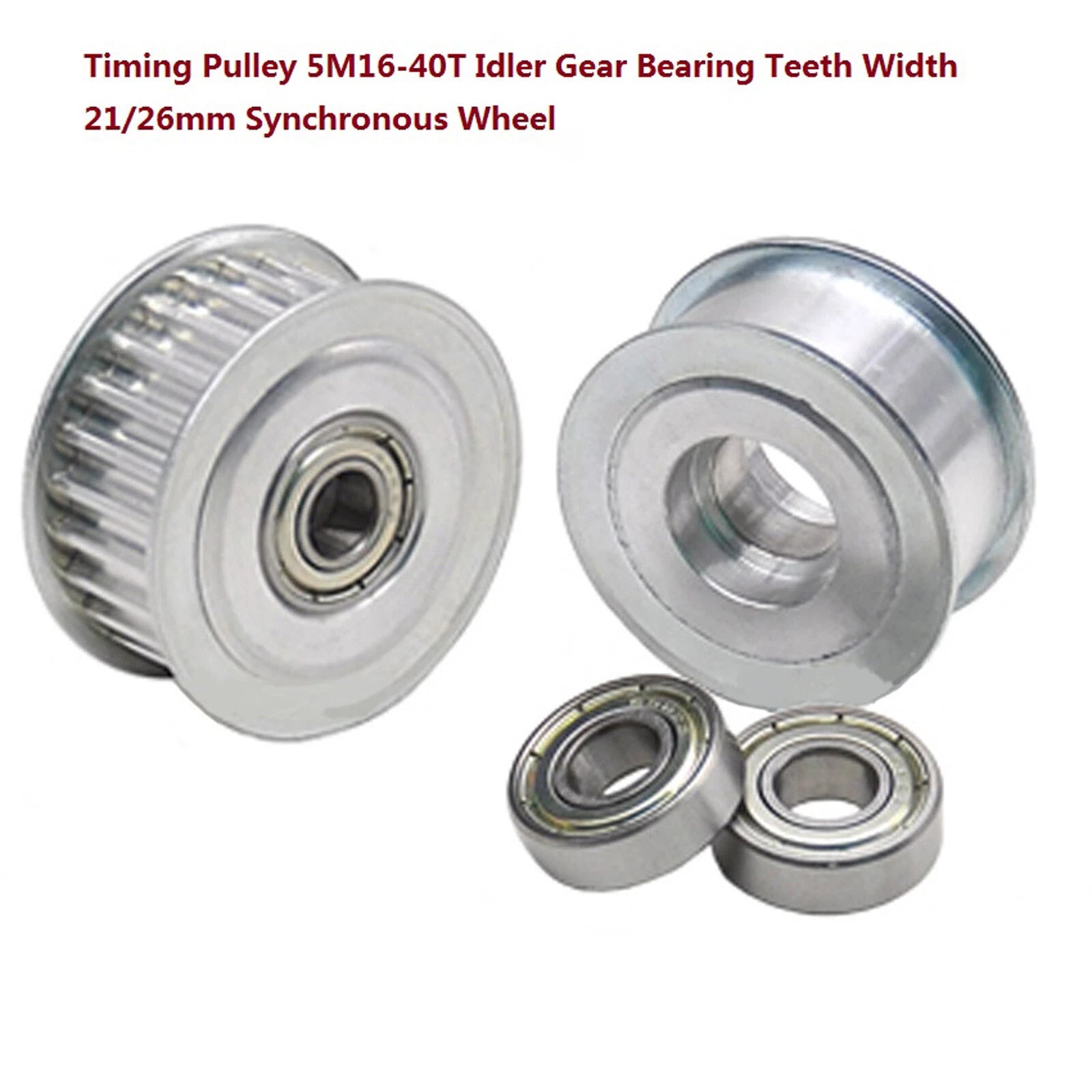 HTD-5M Timing Belt Idler Tensioner Pulley Smooth Tooth/Toothed Width 21/26mm