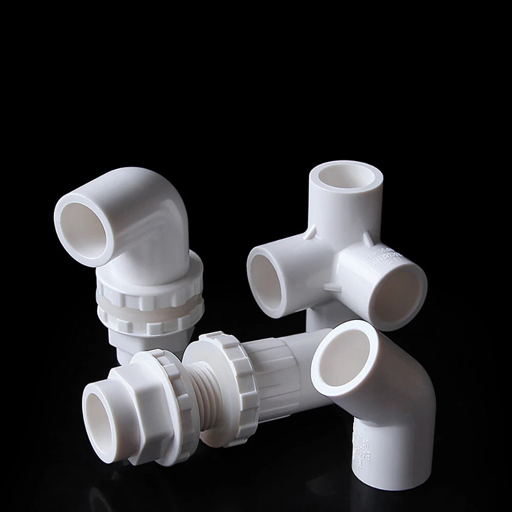PVC White 16mm ID Pressure Pipe Fittings Metric Solvent Weld For Fish Tank  Pond