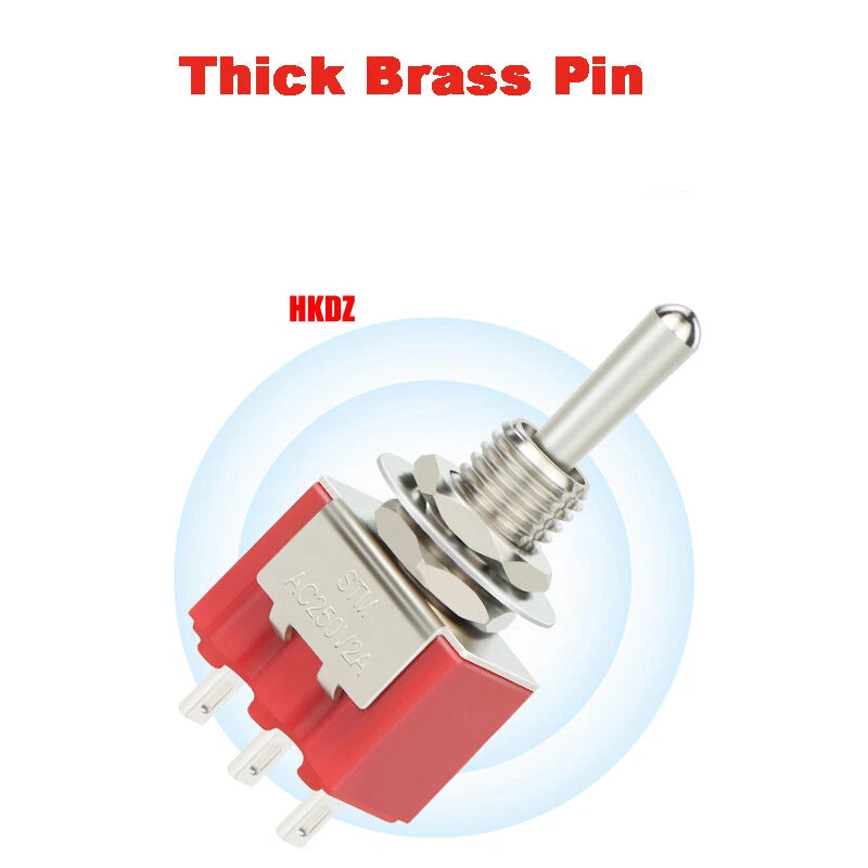 6mm Mini Toggle Switch DPDT 2/3 Position 3/6 Pin — AC 125V 250V for Boat Car DIY