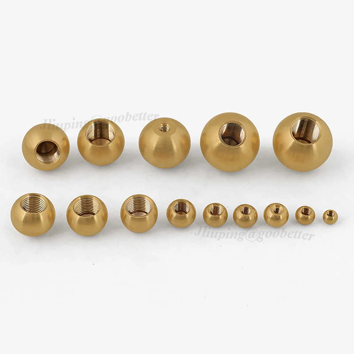 Brass Ball Cap Nuts – Lamp Finial Screw Caps, Female Thread M3 to M12, Ball Diameter 6–25mm
