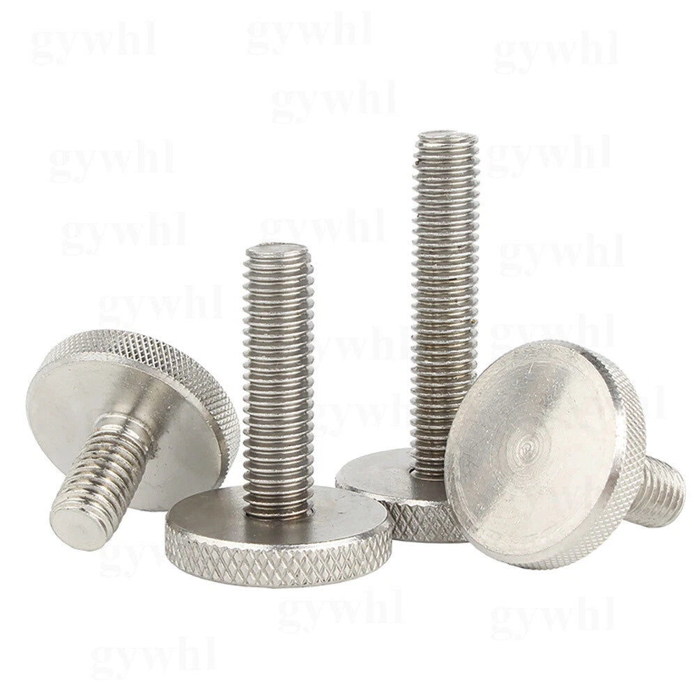 A2 Stainless Steel Knurled Flat Head Thumb Screws — M2 to M10