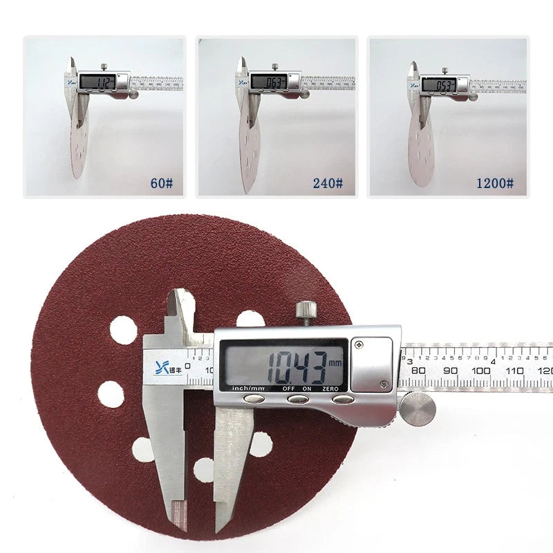 125mm 225mm Red Sanding Discs Hook Loop Sandpaper Pads 8 Hole Grit 40 - 2000