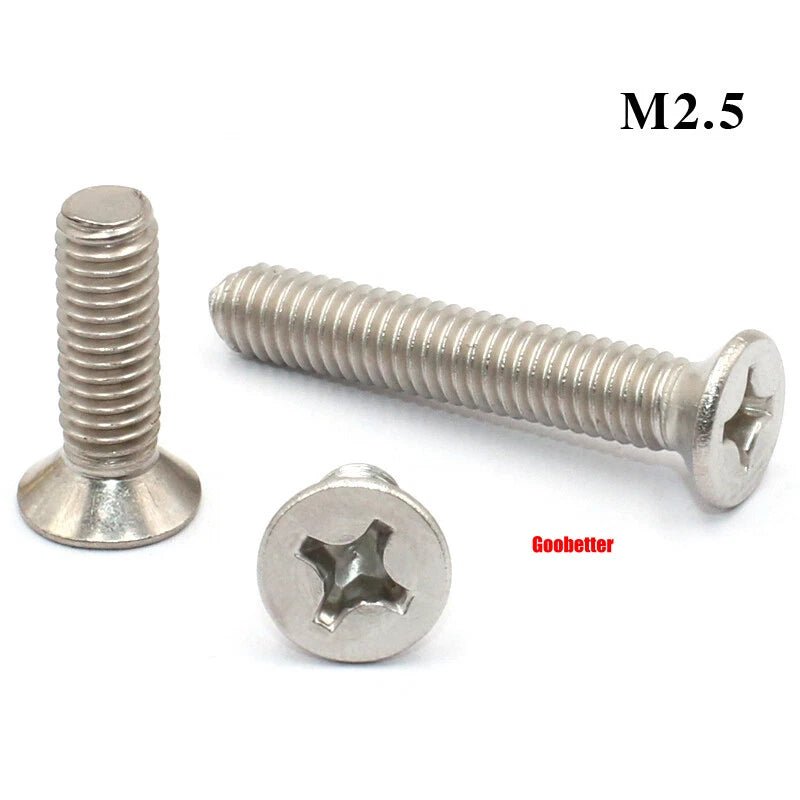 304 Stainless Steel Phillips Flat Head Machine Screws M1–M6 | Countersunk Bolts - HomeDIYer