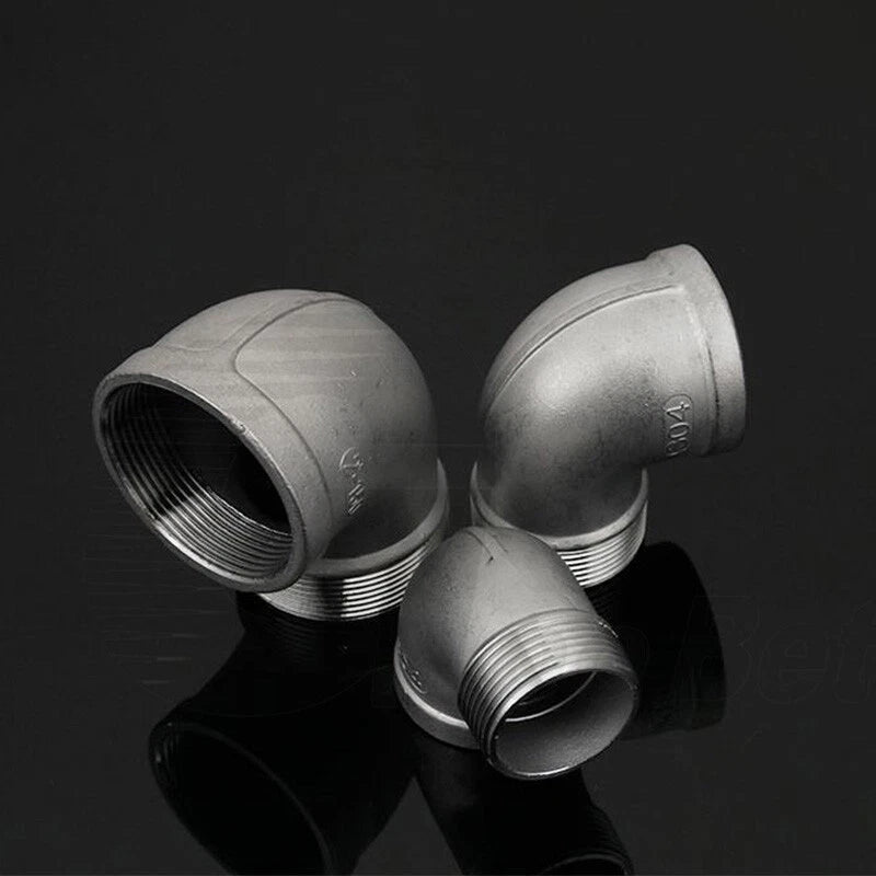 SS 304 90° BSP Elbow Fitting | Male-Female 1/8" to 2" Pipe Connector