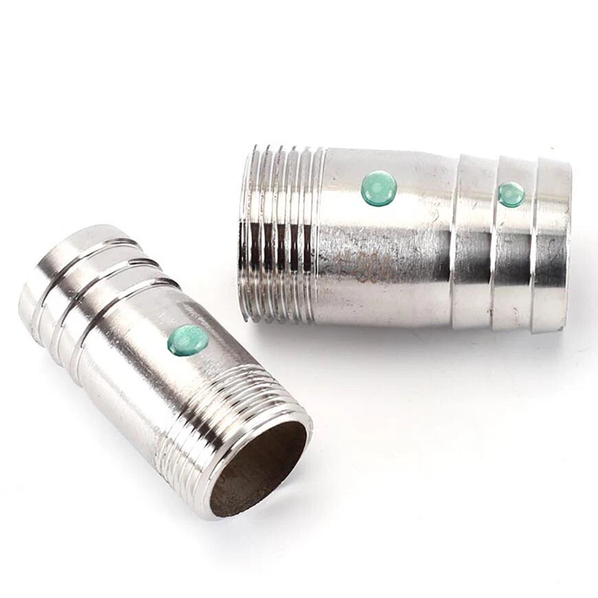 BSP Stainless Steel Barbed Hose Joiner Connector Tail — 1/8" to 4" Pipe Fitting